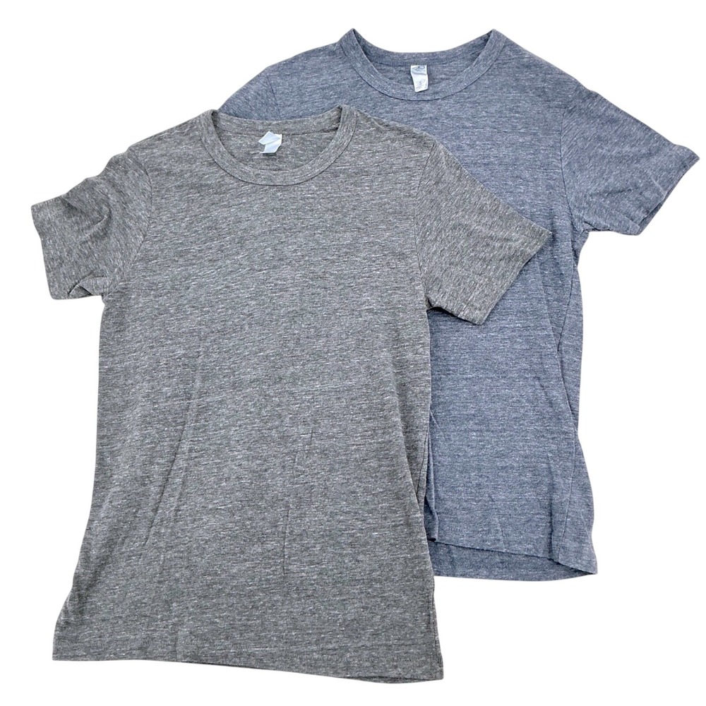 Alternative Apparel Tri-Blend T-Shirt Lot 2 Small Gray Blue Heathered Basic Tee